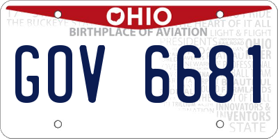 OH license plate GOV6681