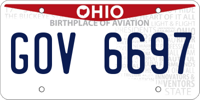 OH license plate GOV6697