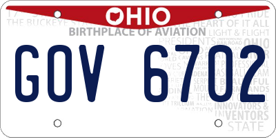 OH license plate GOV6702
