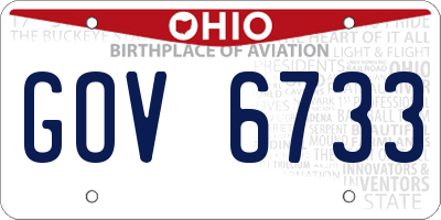 OH license plate GOV6733