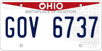 OH license plate GOV6737
