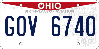 OH license plate GOV6740
