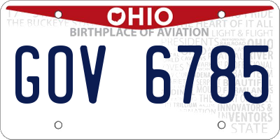 OH license plate GOV6785