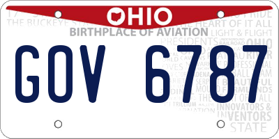 OH license plate GOV6787