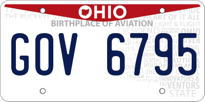 OH license plate GOV6795