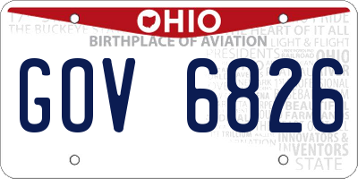 OH license plate GOV6826