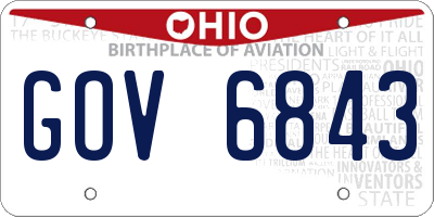 OH license plate GOV6843