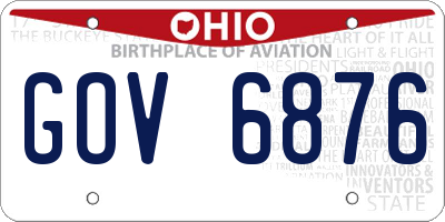 OH license plate GOV6876