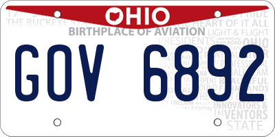 OH license plate GOV6892