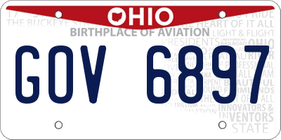 OH license plate GOV6897