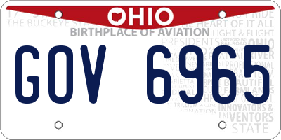 OH license plate GOV6965