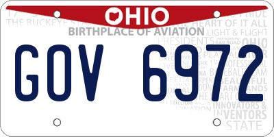 OH license plate GOV6972