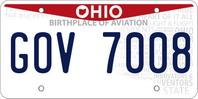 OH license plate GOV7008