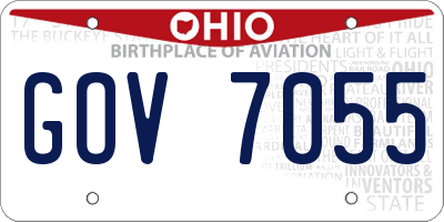 OH license plate GOV7055