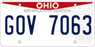 OH license plate GOV7063