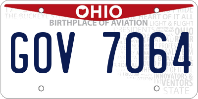 OH license plate GOV7064