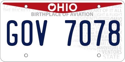 OH license plate GOV7078