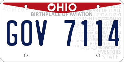 OH license plate GOV7114