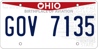 OH license plate GOV7135