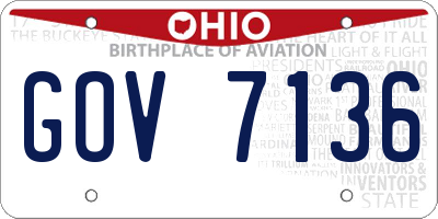 OH license plate GOV7136