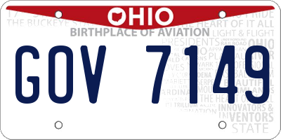 OH license plate GOV7149