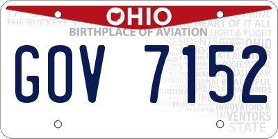 OH license plate GOV7152