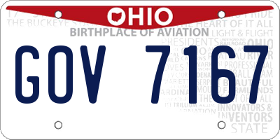 OH license plate GOV7167