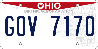 OH license plate GOV7170