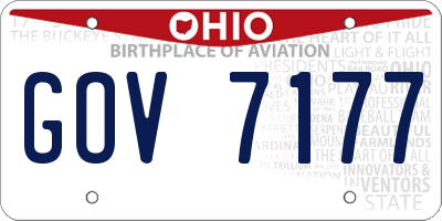 OH license plate GOV7177