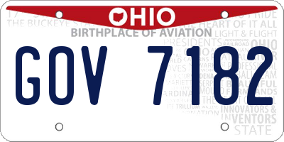 OH license plate GOV7182