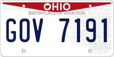 OH license plate GOV7191