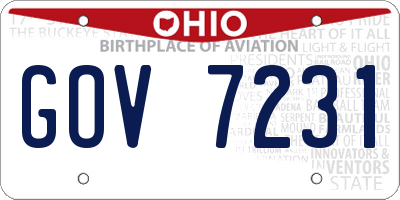 OH license plate GOV7231