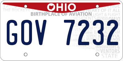 OH license plate GOV7232