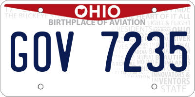 OH license plate GOV7235