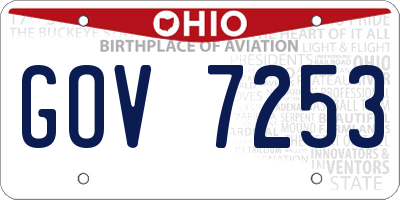 OH license plate GOV7253
