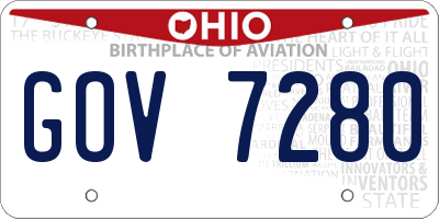 OH license plate GOV7280