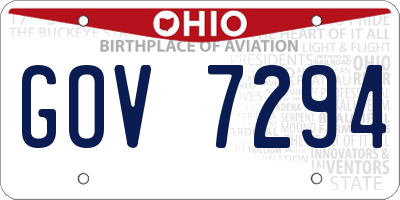 OH license plate GOV7294