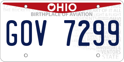 OH license plate GOV7299
