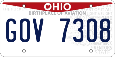 OH license plate GOV7308