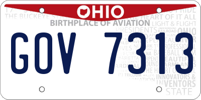OH license plate GOV7313