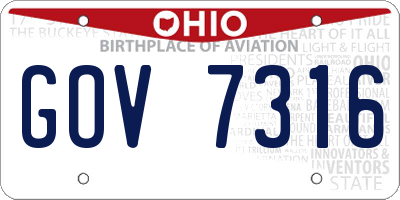 OH license plate GOV7316
