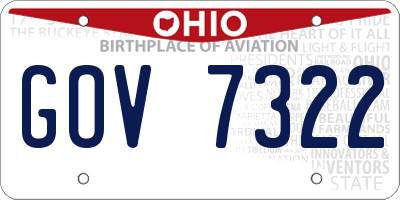 OH license plate GOV7322