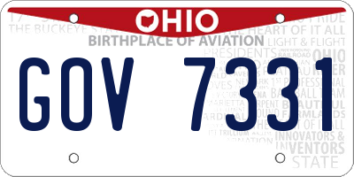 OH license plate GOV7331