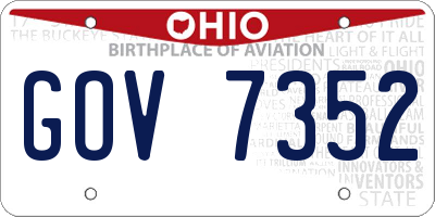 OH license plate GOV7352