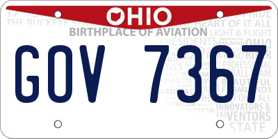 OH license plate GOV7367