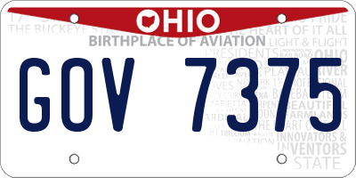 OH license plate GOV7375