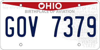 OH license plate GOV7379