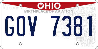 OH license plate GOV7381
