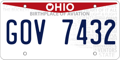 OH license plate GOV7432