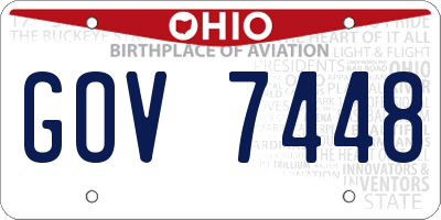 OH license plate GOV7448
